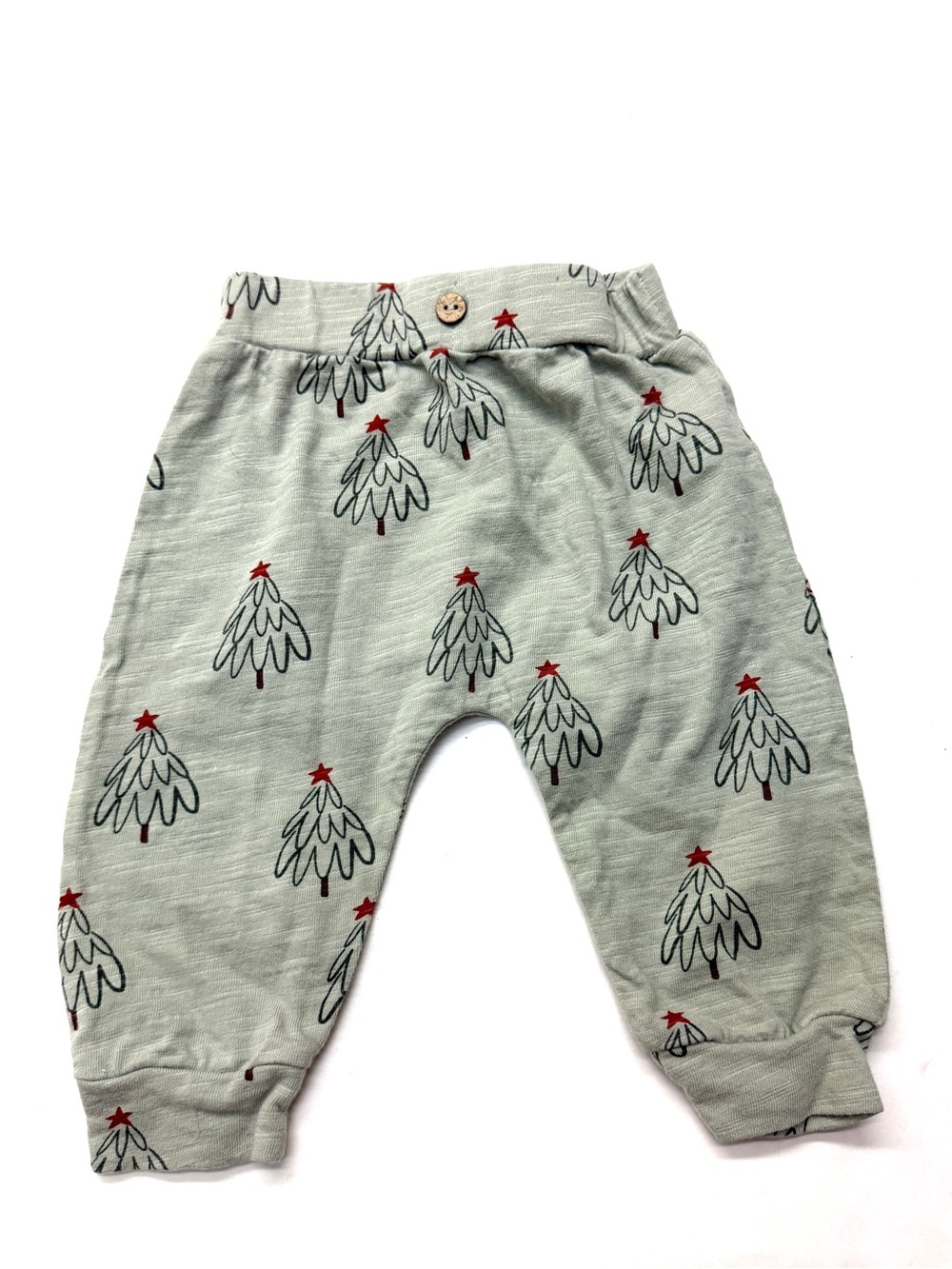 Rylee + Cru Sage Green Joggers with Christmas Tree Print Holiday